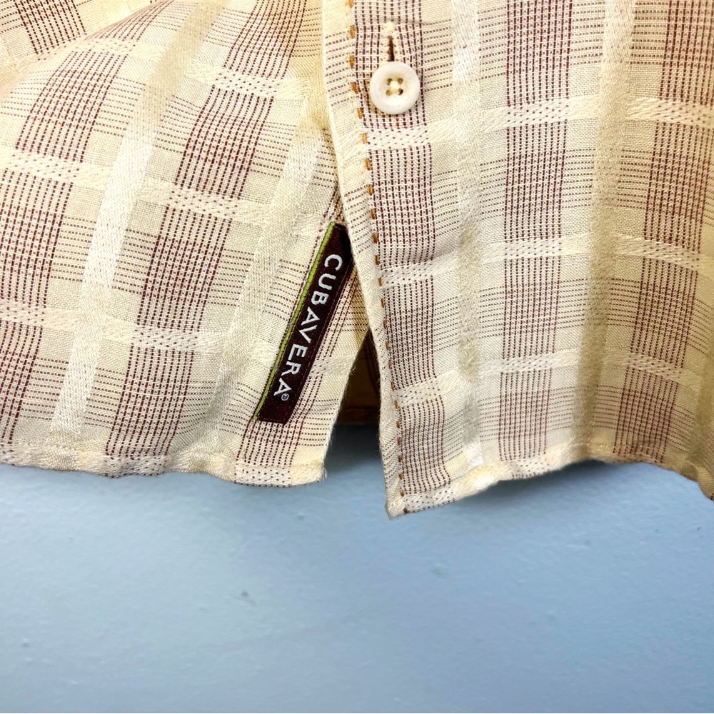 CUBAVERA Men's Size Large Casual Button Down Shirt Short Sleeves Linen Blend - Picture 6 of 6